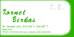 kornel birkas business card